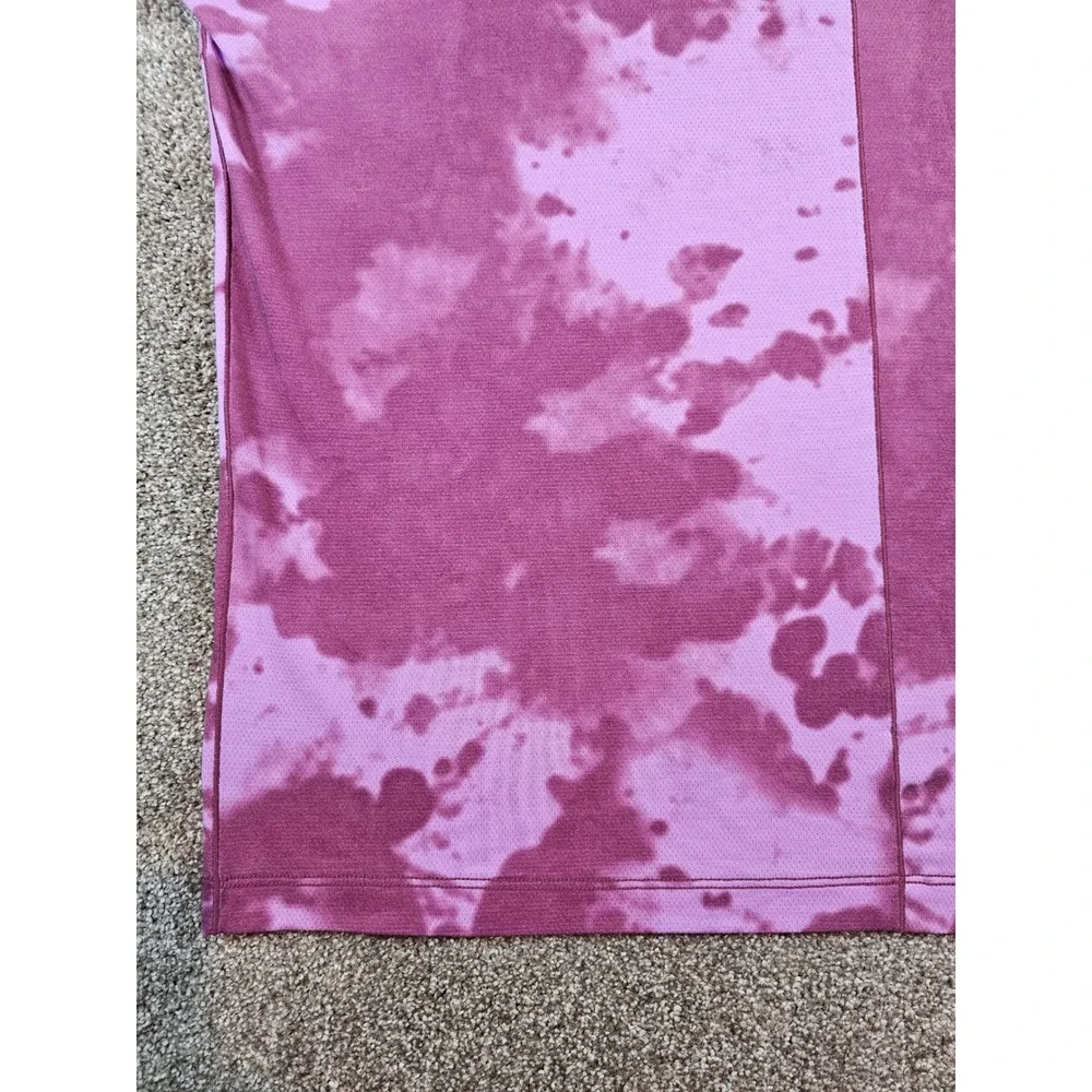 Nike Yoga Dri-FIT Tie Dye Purple Cloud Wash T-Shirt Womens XL Tall CZ9186-507